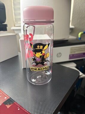 Pikachu Pink-Lid Kids Water Bottle